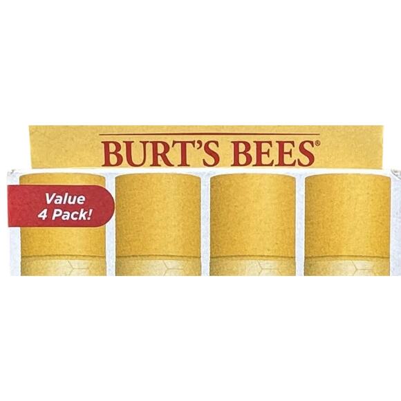 Burts Bees Lip Balms Original Flavor Box Of 4 Beeswax Vitamin E & Peppermint Oil - Picture 9 of 15